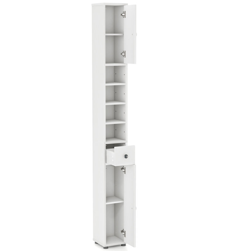 Armoire à linge autoportante Leeani, Blanc