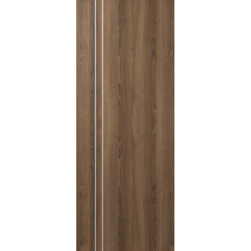 Dalle de porte intérieure standard en bois manufacturé Optima 2V, Pacane, 31,75 po x 79,37 po