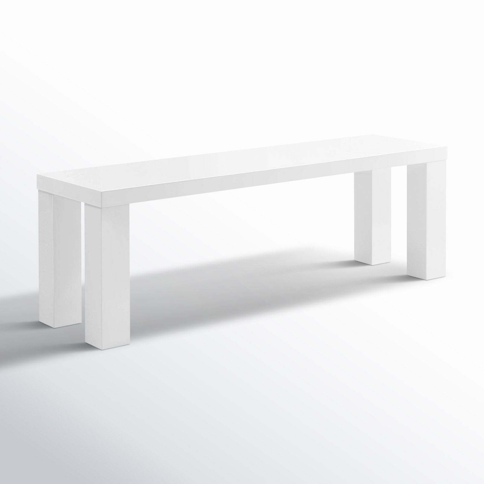 Carson Dining Bench, White, 19" H x 57" W x 15" D