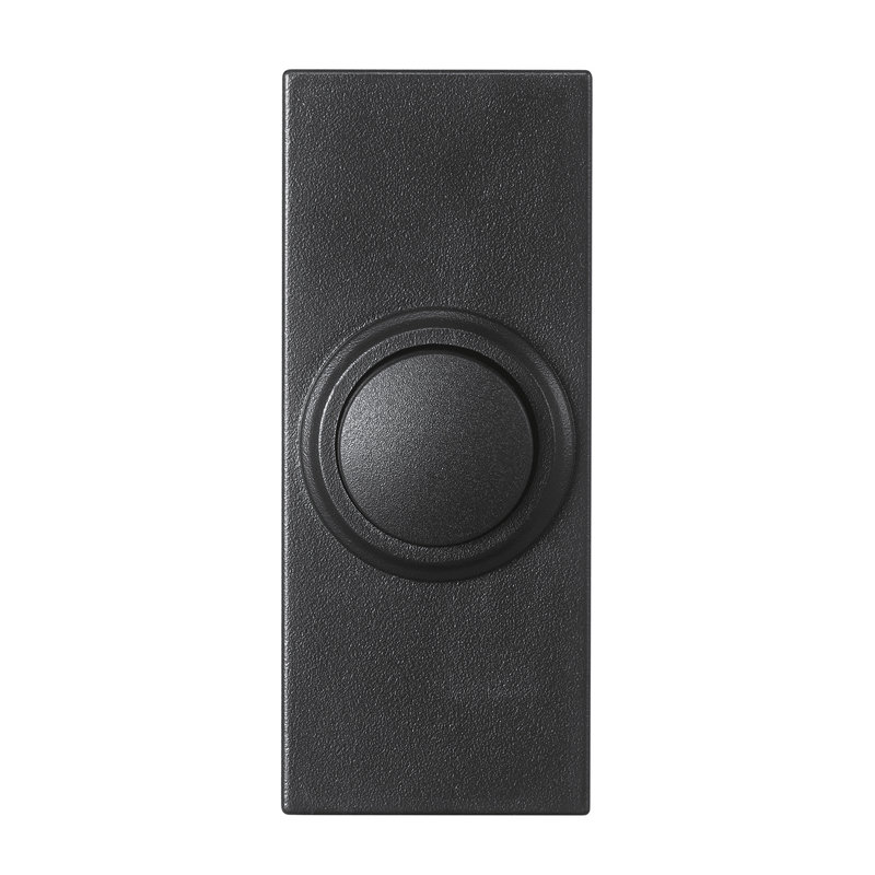 Heath Zenith Black Plastic Wireless Push Button Doorbell
