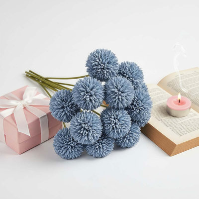 12 pièces artificielles de fausses fleurs de chiranthemum boule d'hortensias arrangements bricolage bouquets de mariage décor maison cuisine jardin table de fête centres de table décoratifs de mariage