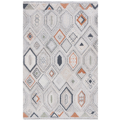 Tapis Marquee 124 en rouille / gris