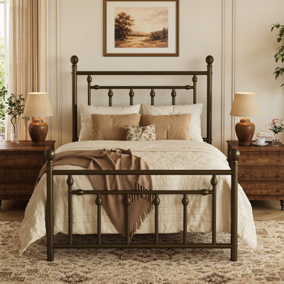 Edsall Metal Platform Bed with Slatted Headboard and Footboard