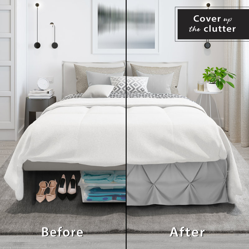 Tailored Bed Skirt, King, Silver