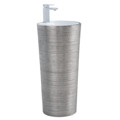 Vitreous China Pedestal Bathroom Sink with Overflow