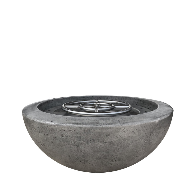 Round Concrete Smokeless Fire Pit, Liquid Propane, 12" H x 29" W x 29" D