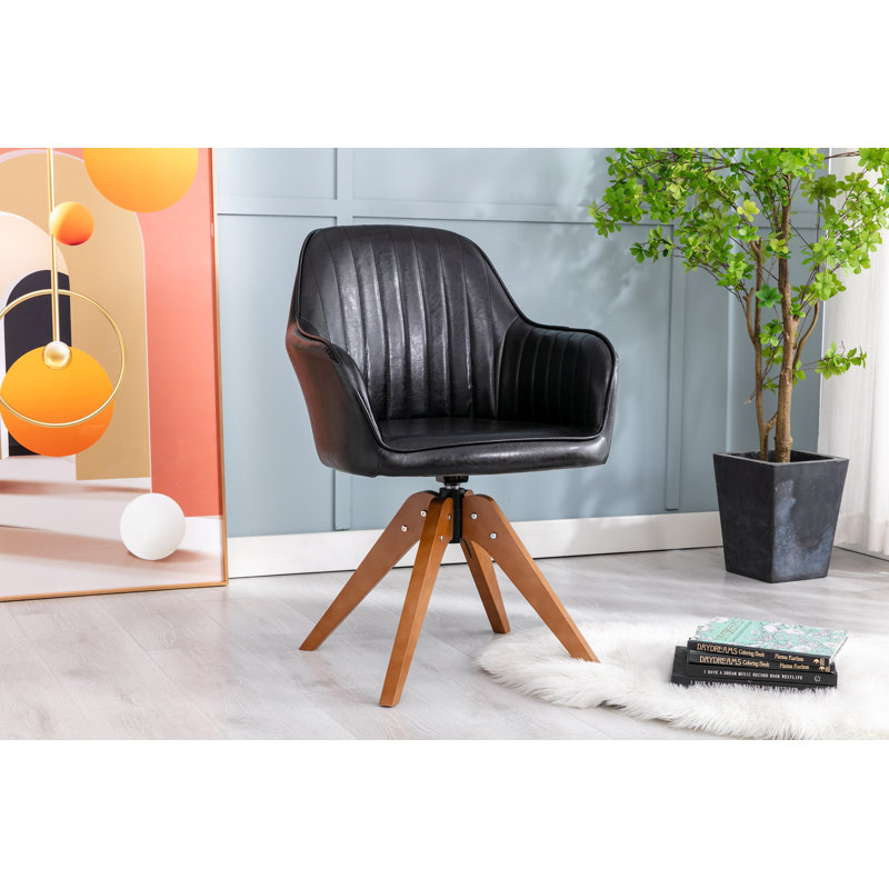 45.97cm H Upholstered Armchair, Black PU