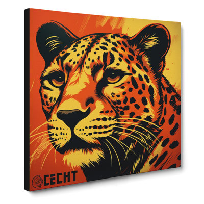 Cheetah Soviet Art - Wrapped Canvas