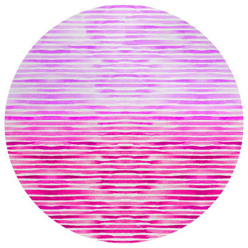 Titouan Ombre Machine Woven Polyester Indoor / Outdoor Area Rug in Pink, Runner 2'3" x 7'6"