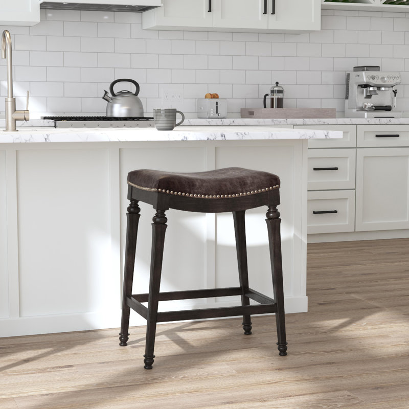 Upholstered Counter Stool with Solid Wood Frame, Bar Stool (30.5" Seat Height)