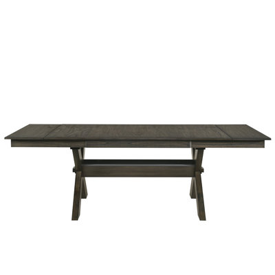 Ziwot Extendable Solid Wood Trestle Dining Table