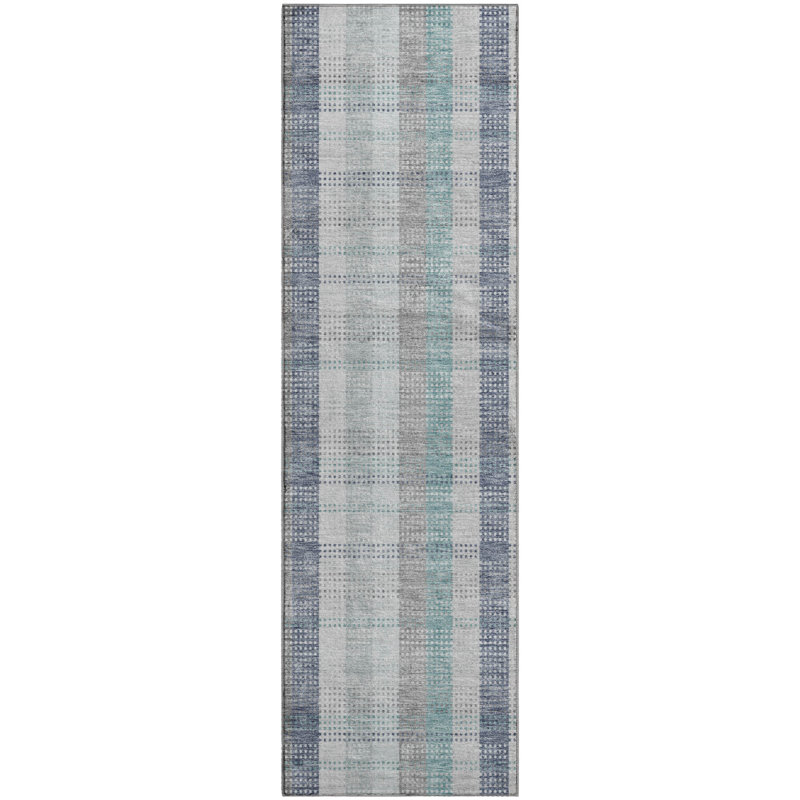 Premium Machine Washable Prisco Silver Rug, Runner 2'3" x 7'6"
