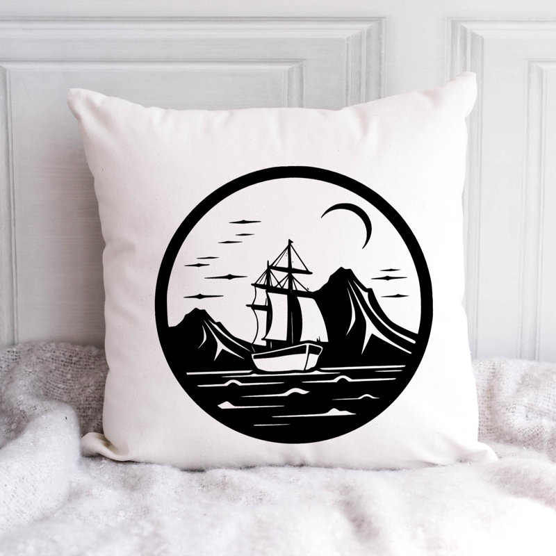 Nautical Sea Life_455 - Coussin décoratif avec coussin décoratif, H 16 po x l 16 po