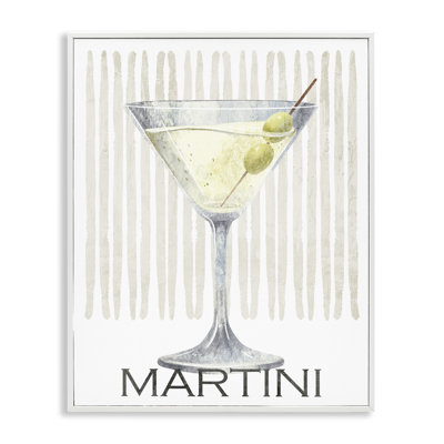Subtle Martini Drink Framed Giclee, design by Kim Allen