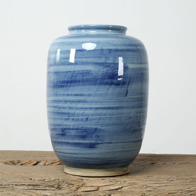 Vase de table en porcelaine bleu ciel 16 po Gael