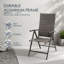 Chaises de patio d'extérieur 2 pièces Kozyard, chaises de patio inclinables et pliantes avec siège rembourré en textilène, structure en aluminium, chaises d'extérieur pliables pour le jardin, le balcon, la cour arrière, brun
