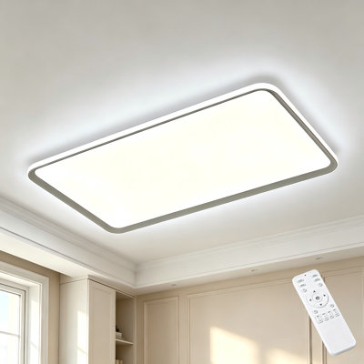 1-Light 35.43'' Rectangular LED Dimmable Flush Mount