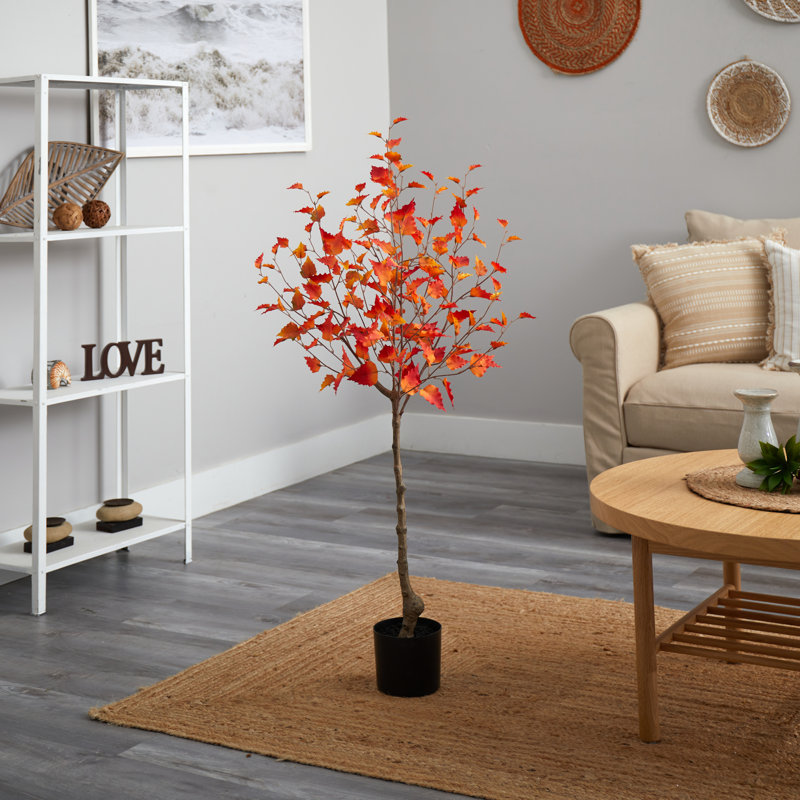 48'' Faux Birch Tree in Pot Liner