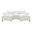 Canapé modulaire de 86,5 po en forme de U avec poches de rangement, 2 repose-pieds mobiles, coussins d'accoudoirs, combinaison libre, canapé moderne à 5 places pour salon et appartement, chenille, 3 couleurs-1257612216-1257612223