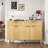Kitchen Storage Cabinet With Drawers And Doors, Modern Fluted Sideboard Buffet Cabinet With Adjustable Shelves For Living Room