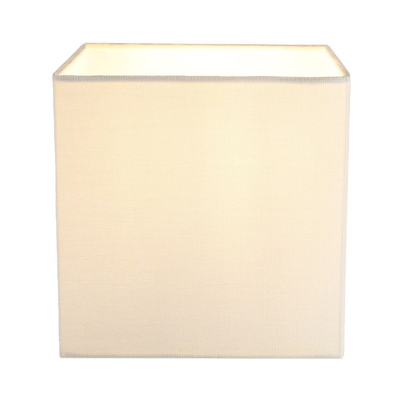 16cm Linen Square Lamp Shade, Cream