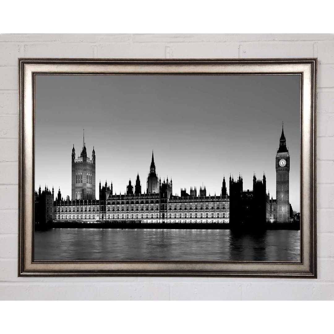 London Houses of Parliament B N W - Einzelne Bilderrahmen Kunstdrucke