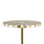 Table de bout à piédestal rond 23,5 po Calix, résine brun clair / blanc et table d'appoint en fer doré brillant pour le salon ou la chambre à coucher-535434326