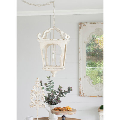 Lustre en bois à 4 lumières, luminaire suspendu avec chaîne réglable pour le vestibule de la salle à manger de la cuisine, ampoule non incluse