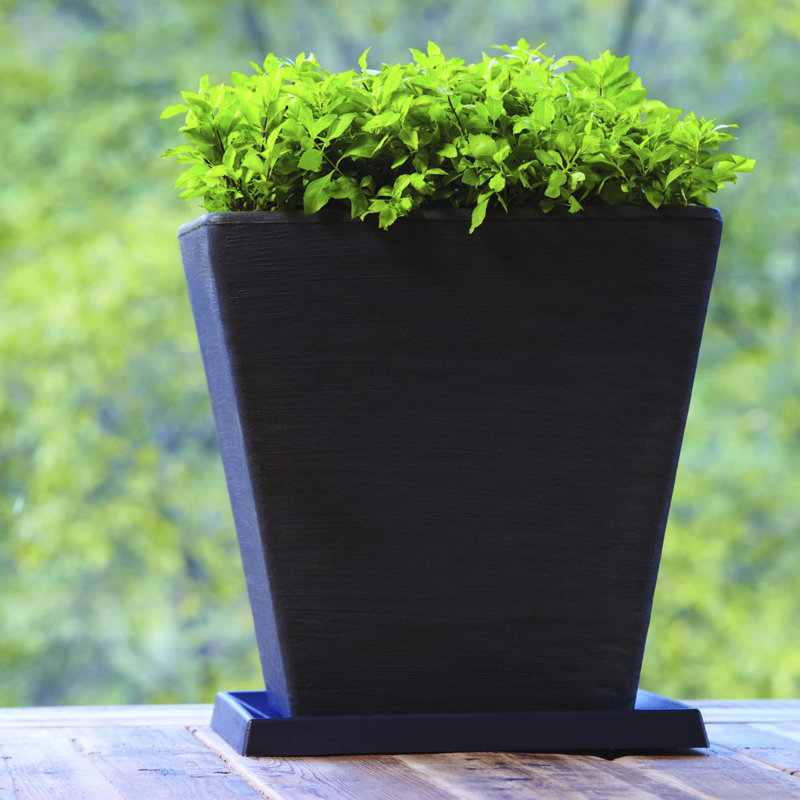 Universal Square Planter Saucer, 1" H x 12.5" W x 12.5" D, Parchment