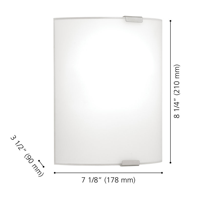 Applique murale encastrée en chrome 1 lumière Kersh, 8 pouces
