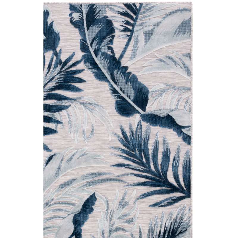 Tapis intérieur / extérieur floral Saugus, Rectangle 9 pi x 12 pi