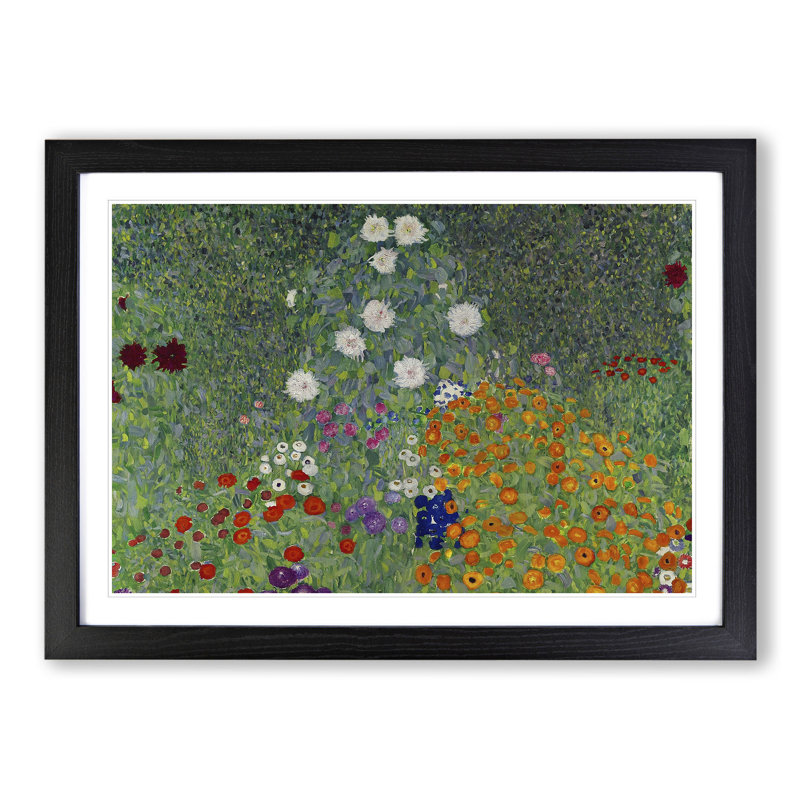 Flower Garden Vol.1 by Gustav Klimt - Framed Print, 27cm H x 36cm W x 2cm D, Black Framed