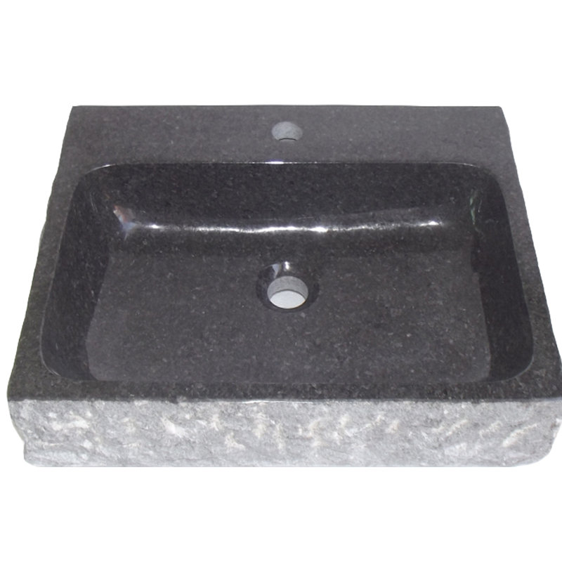 Eviva Stonie 16'' Stone Rectangular Bathroom Sink with Overflow, Blue