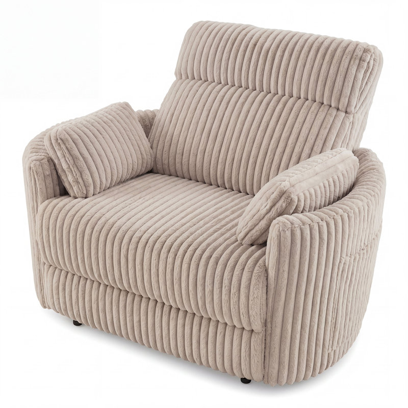 Fauteuil inclinable électrique surdimensionné en fausse fourrure de 54 po avec support lombaire réglable et port de charge USB