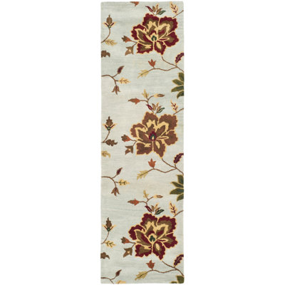 Tapis à motif floral en laine touffeté à la main Arber