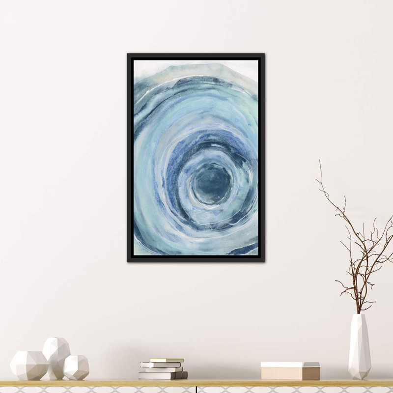 « aquarelle geode ix » par chris paschke, reproduction d’art, Toile avec cadre noir, H 60 po x l 40po x P 1,5 po