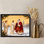 Art encadré noir, cadeau du père Noël donnant le comportement et rédempteur de Jésus, impressions sur toile de style rétro