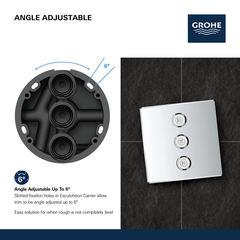 Grohtherm® SmartControl Triple Volume Control Trim, StarLight Chrome