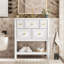 Ensemble de meuble-lavabo simple 30 po avec 5 tiroirs, meuble-lavabo autoportant avec cadre en bois massif 30 po, blanc-1001570529