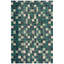 Tapis Clover2 moderne à motif mosaïque mouchetée abstraite bleu sarcelle et blanc, lavable en machine, antidérapant, à poils courts, pour l'intérieur et l'extérieur, adapté aux animaux domestiques, idéal pour le salon, la chambre, la salle à manger, l'entrée, le couloir ou le bureau.-263311392