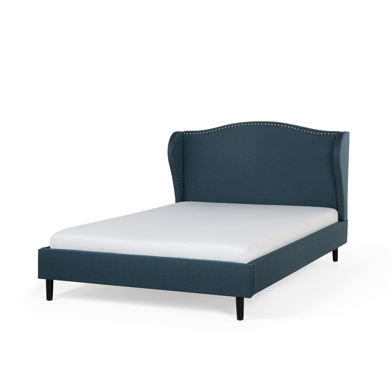 Colmar Upholstered Bed, European Kingsize (160 x 200cm), Dark blue