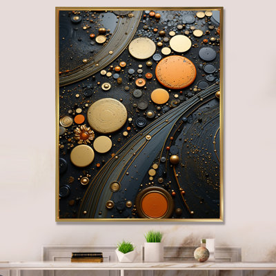 Impression sur toile «Gold Grey Industrial Elegance III - Abstract Collages»