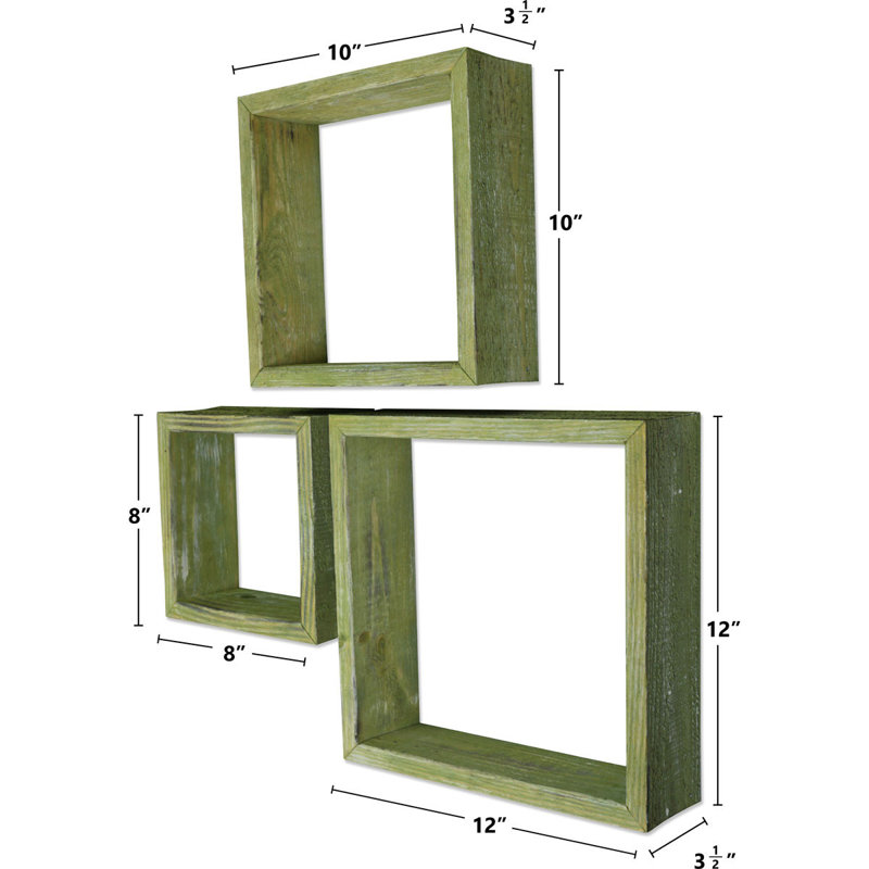 Square Cube Shelf with Adjustable Shelves, Restoration Green
