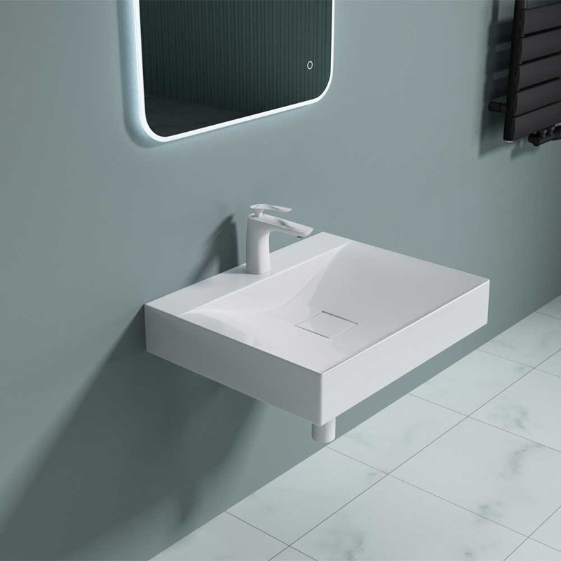 Durovin Bathrooms 480mm L Natural Engineered Stone Rectangular Sink, 11cm H x 60cm W x 48cm D