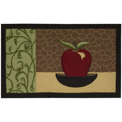 Tapis rouge / vert touffeté à la main Chipley