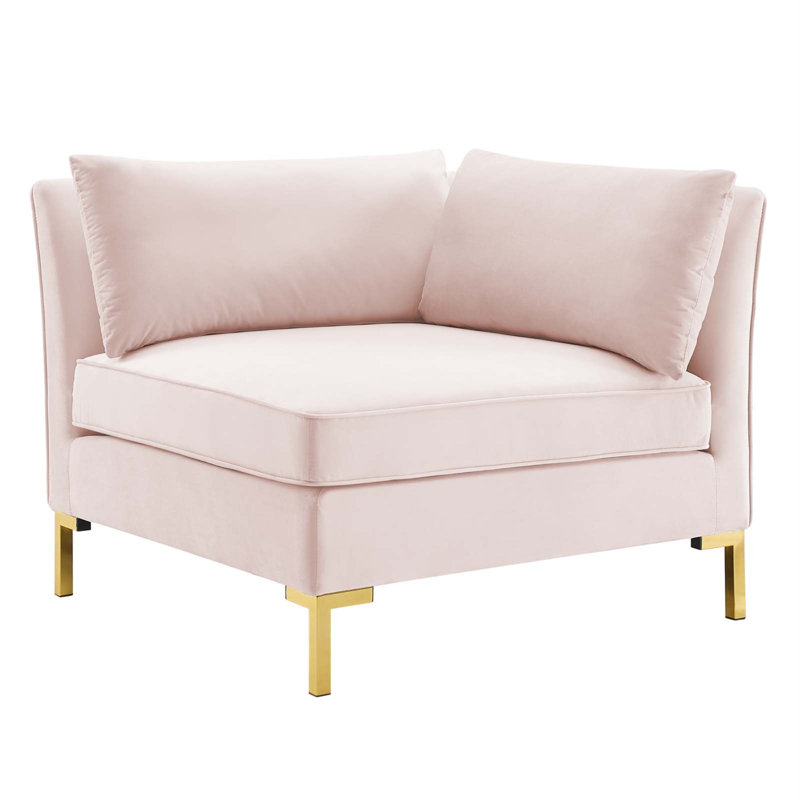 Ardent 8-Piece Performance Velvet Sectional Sofa, Pink Polyester