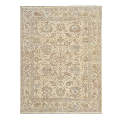 Hand-Knotted Ivory Area Rug