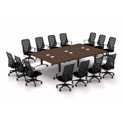 Albin 14 Person Conference Meeting Tables with 14 Chairs Complete Set