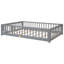 Structure de lit plateforme avec clôture et porte, gris (ancien SKU: W50459219)-466687371