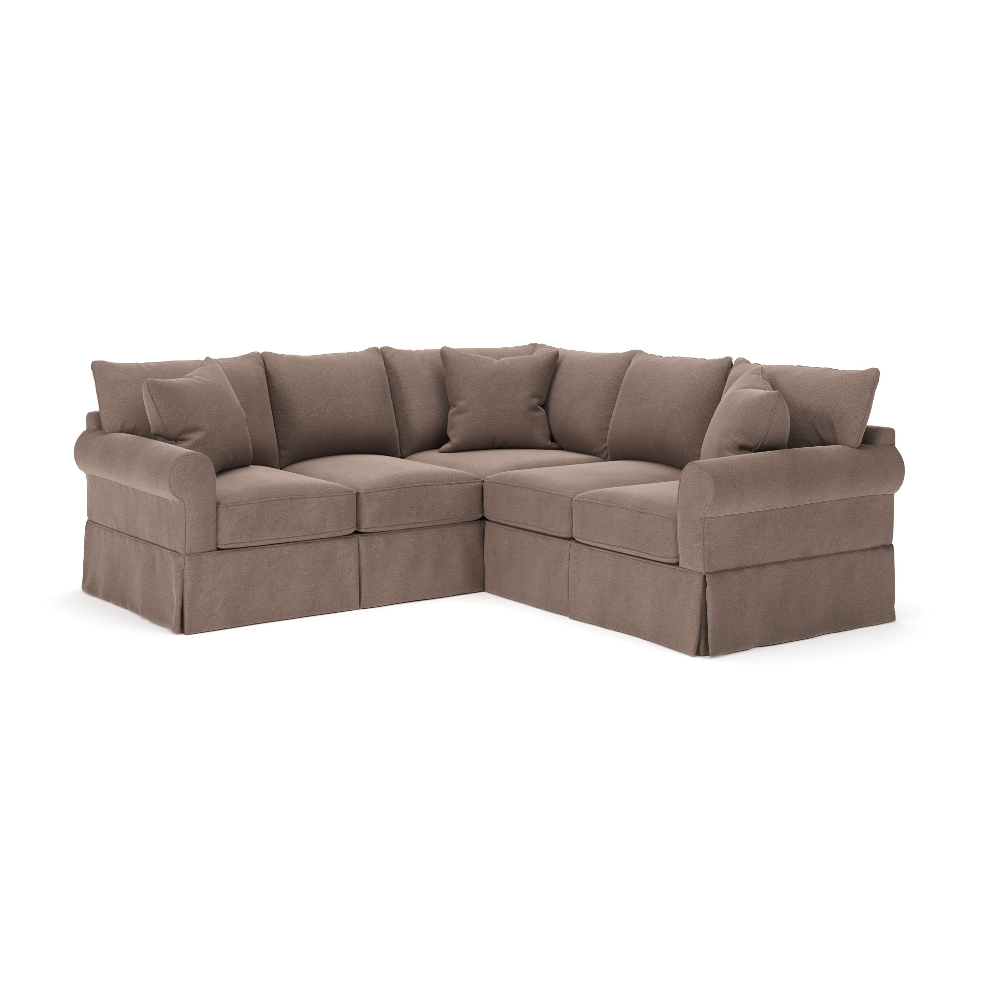 Amari Upholstered L-Sectional, Left Hand Facing, Bella Cocoa Performance Velvet